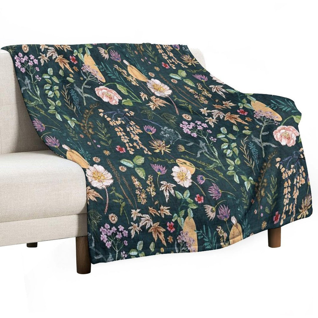 Hana Floral (teal) Gift-ready Throw Blanket