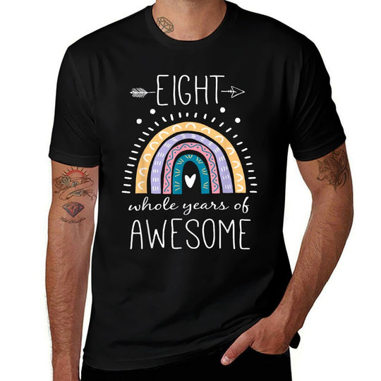 Eight Whole Years Of Awesome 8 Year Old Gifts 8 BDay Rainbow  Moisture-wicking T-Shirt