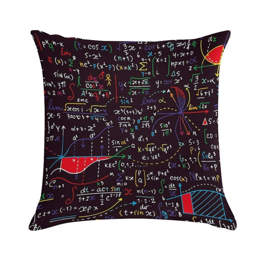 Colorful Math Design Soft Gift Ready Throw Pillow
