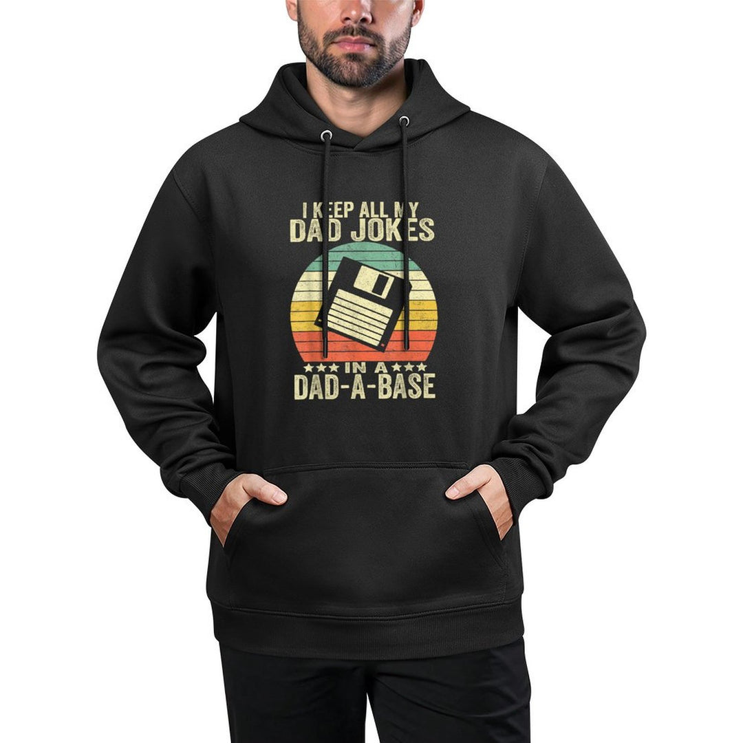 Mens Funny Dad Jokes in Dad-a-base Vintage for Father's Day Customizable Surface Hoodie