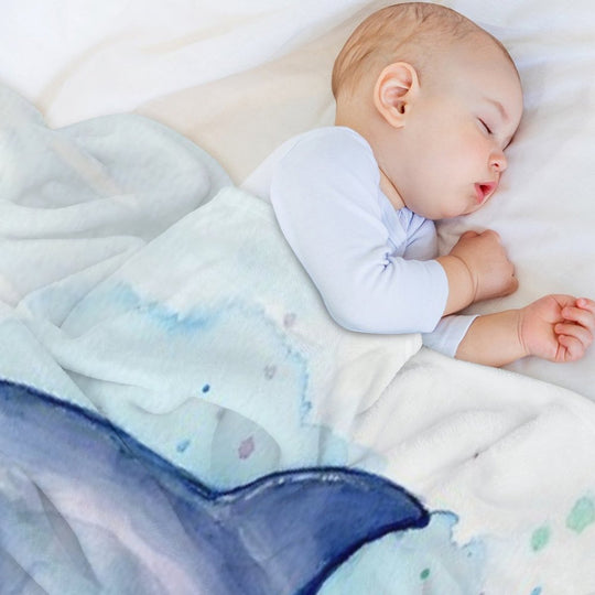 Dolphin Watercolor Gift-ready Throw Blanket