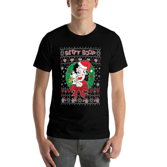 Betty Boop Christmas With Pudgy  Classic T-Shirt