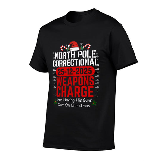 North Pole Correctional Weapons Charge for Having His Guns  Cotton T-Shirt