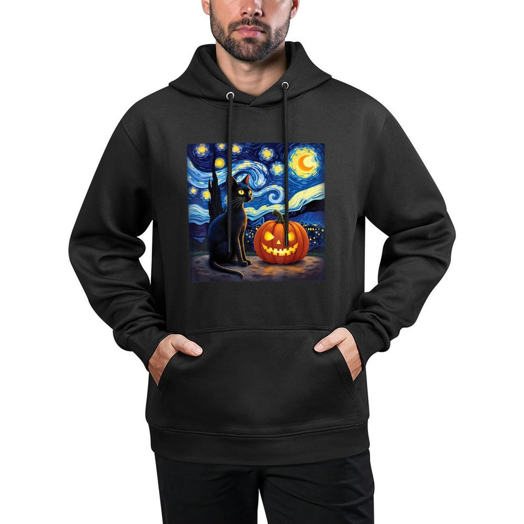 Cat Halloween T-shirt Cat Lovers Starry Night Cat Van Gogh All-Day Comfort Hoodie