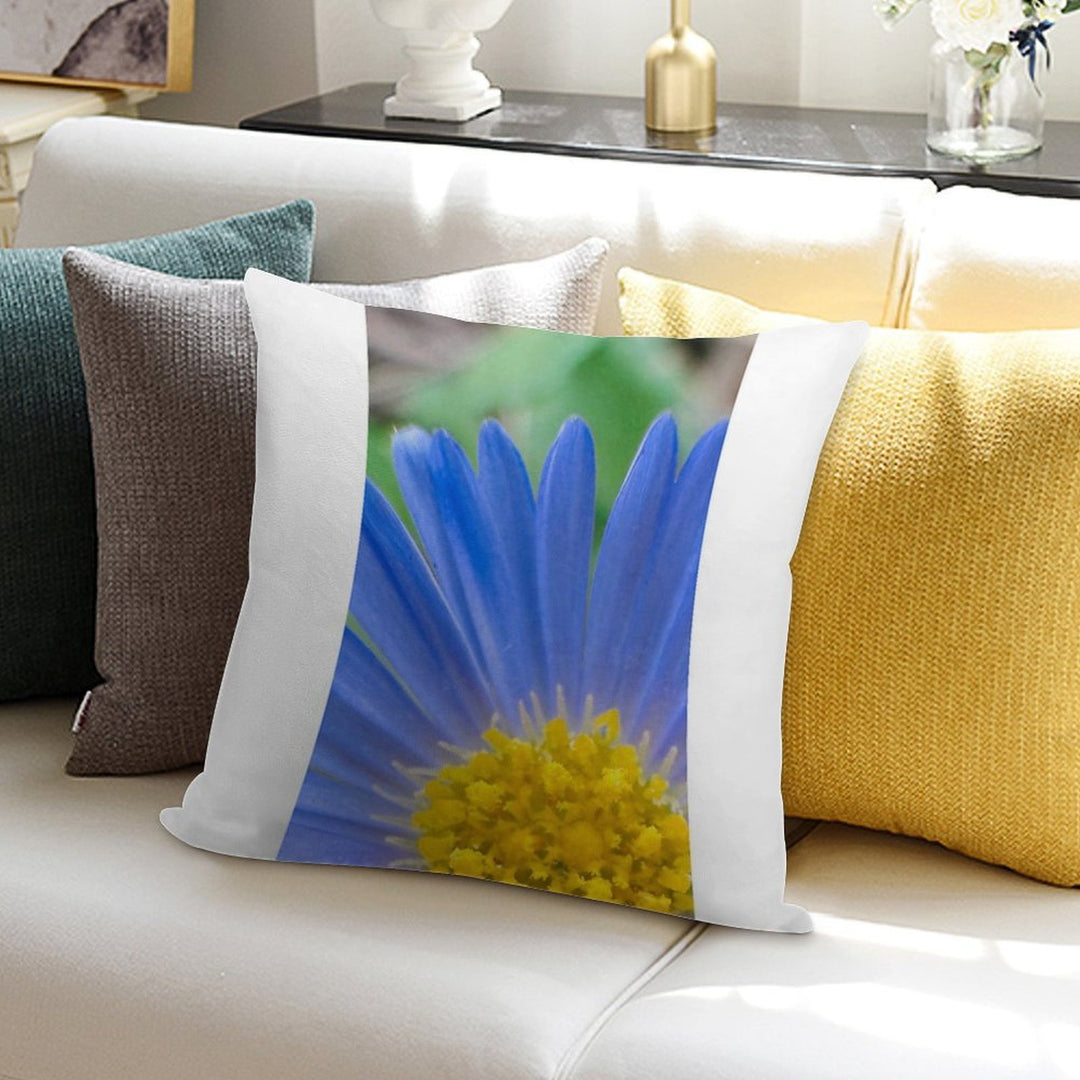 Blue Flowers Soft Skin-Friendly Throw Pillow