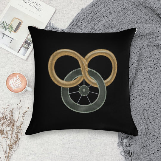 Wheel of Time Illustration Soft Easy Maintenance Throw Pillow