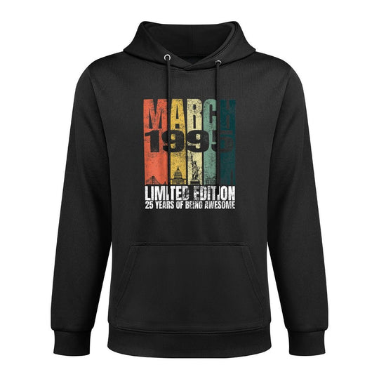 Vintage March 1995 Bday Gifts 25 Years Old 25th Birthday Shape Retention Hoodie