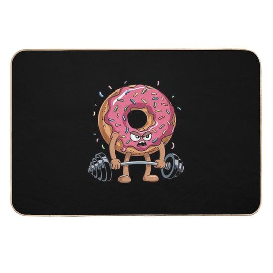 Fitness Workout Gym Donut Lover  Stain-Proof Bath Mat
