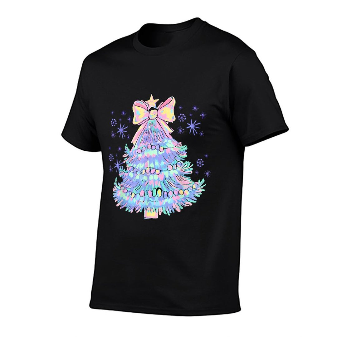 Snowflake Coquette Bow Christmas Xmas Tree Family Holiday  High-quality Stitching T-Shirt