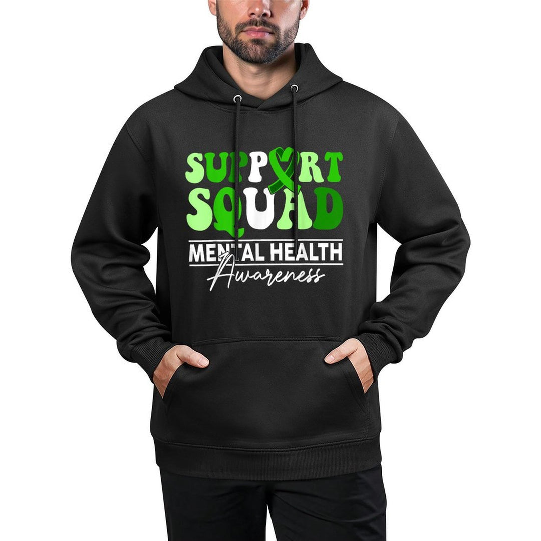 Support Squad Sunflower Hair Mental Health Awareness Machine Washable Hoodie