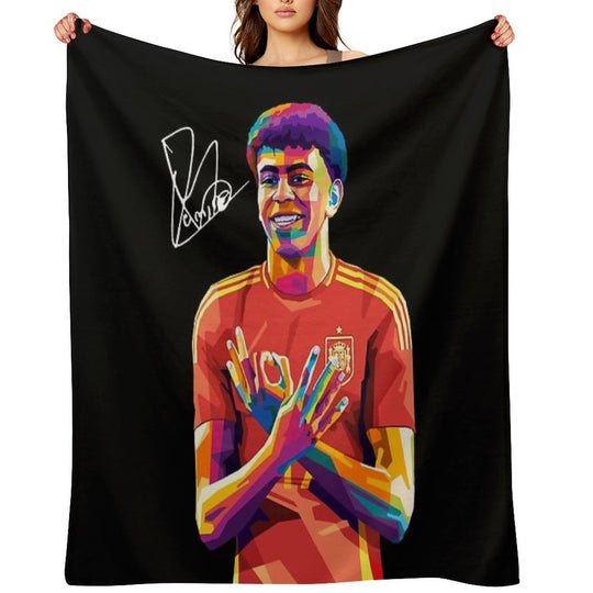 Lamine Yamal Wpap Pop Art Eco-conscious Throw Blanket