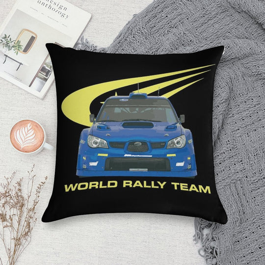 WRC PETTER SOLBERG WORLD RALLY TEAM CAR 2007 Soft High-Density Material Throw Pillow