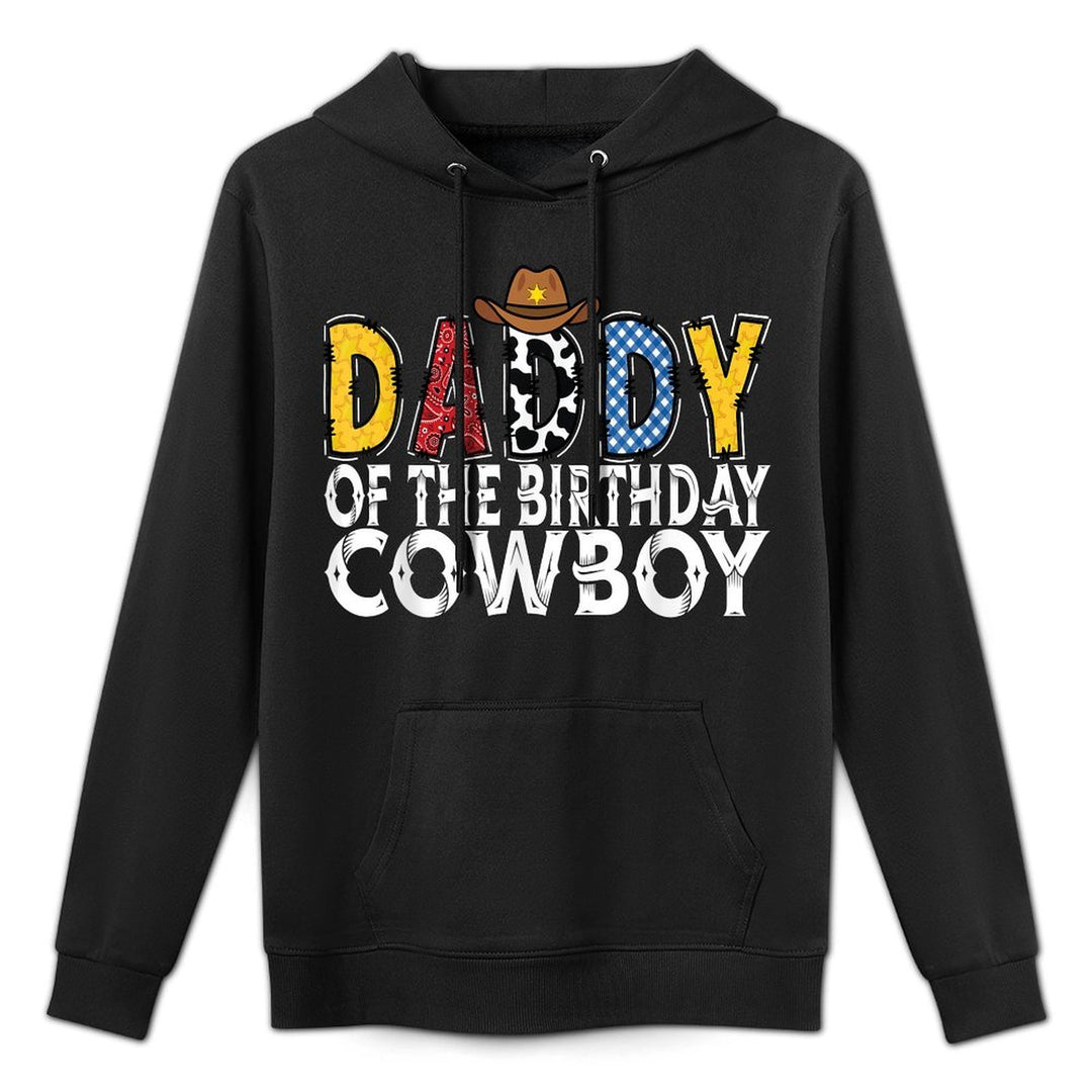 Daddy 1st Birthday Cowboy Western Daddy Birthday Boy Cotton-Polyester Blend Hoodie