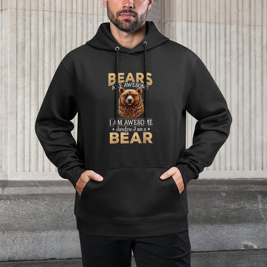 Brown Bear Grizzly Animals - Bears Are Awesome Kangaroo Pocket Hoodie