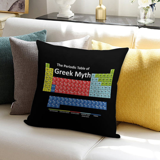 Periodic Table of Greek Mythology Soft Home Decor Throw Pillow