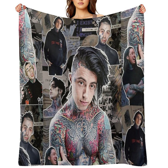 Ronnie Radke Photo Collage High Quality Gift-ready Throw Blanket