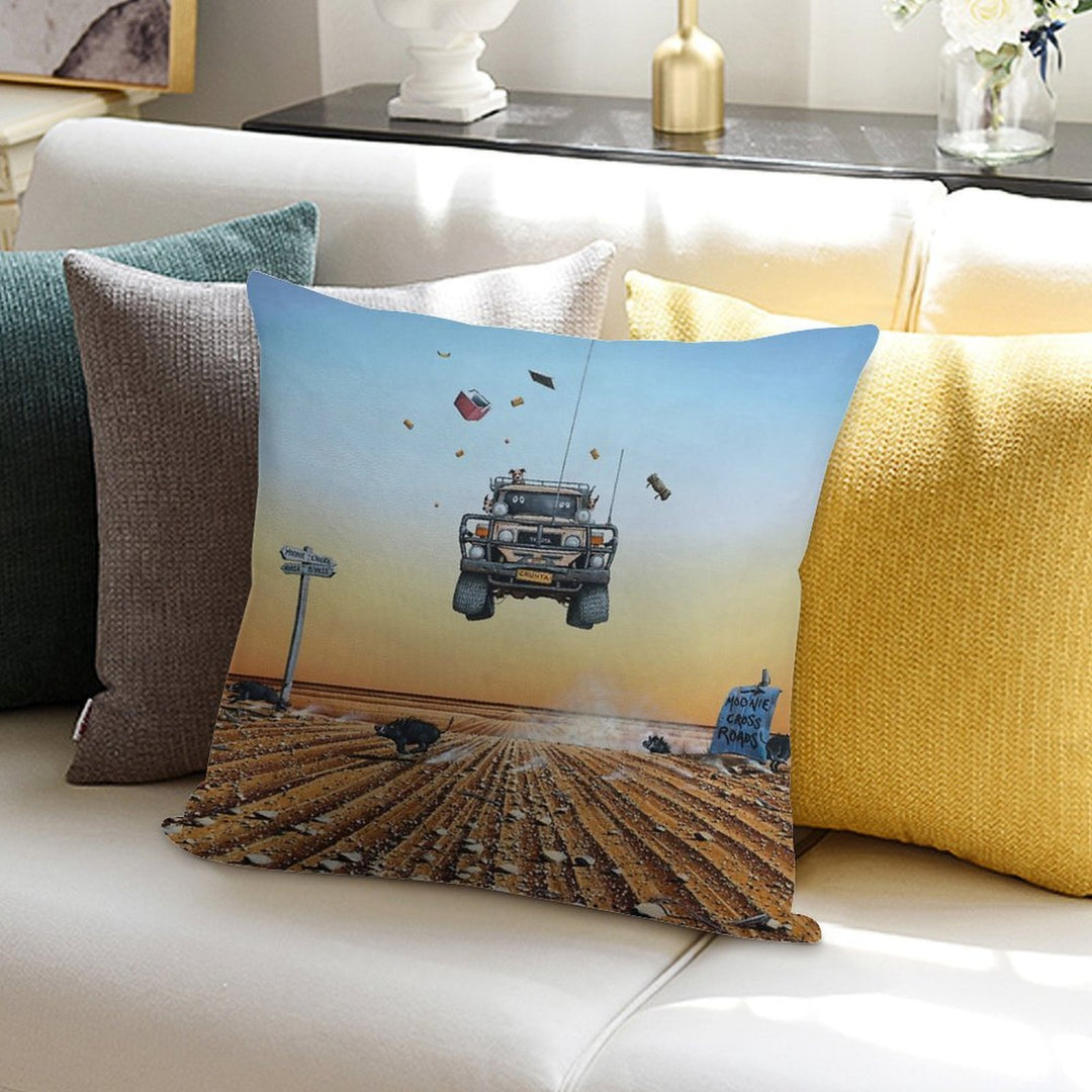 Are We There Yet! Moonie. Soft Skin-Friendly Throw Pillow