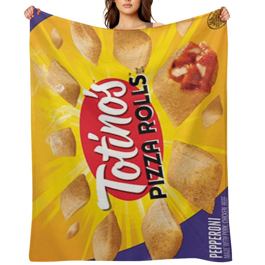 Pizza Rolls Machine-washable Throw Blanket
