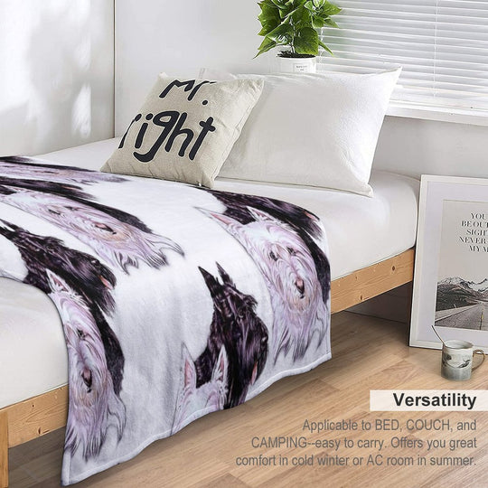 Scotty And Westie Gallimaufry Plush Throw Blanket