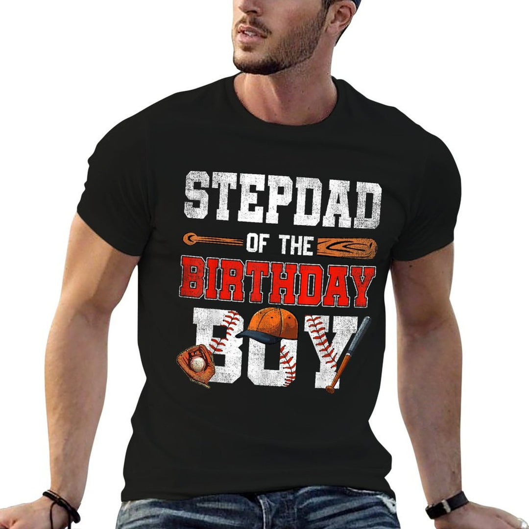 Stepdad Of The Birthday Boy Baseball Bday Family  Soft T-Shirt