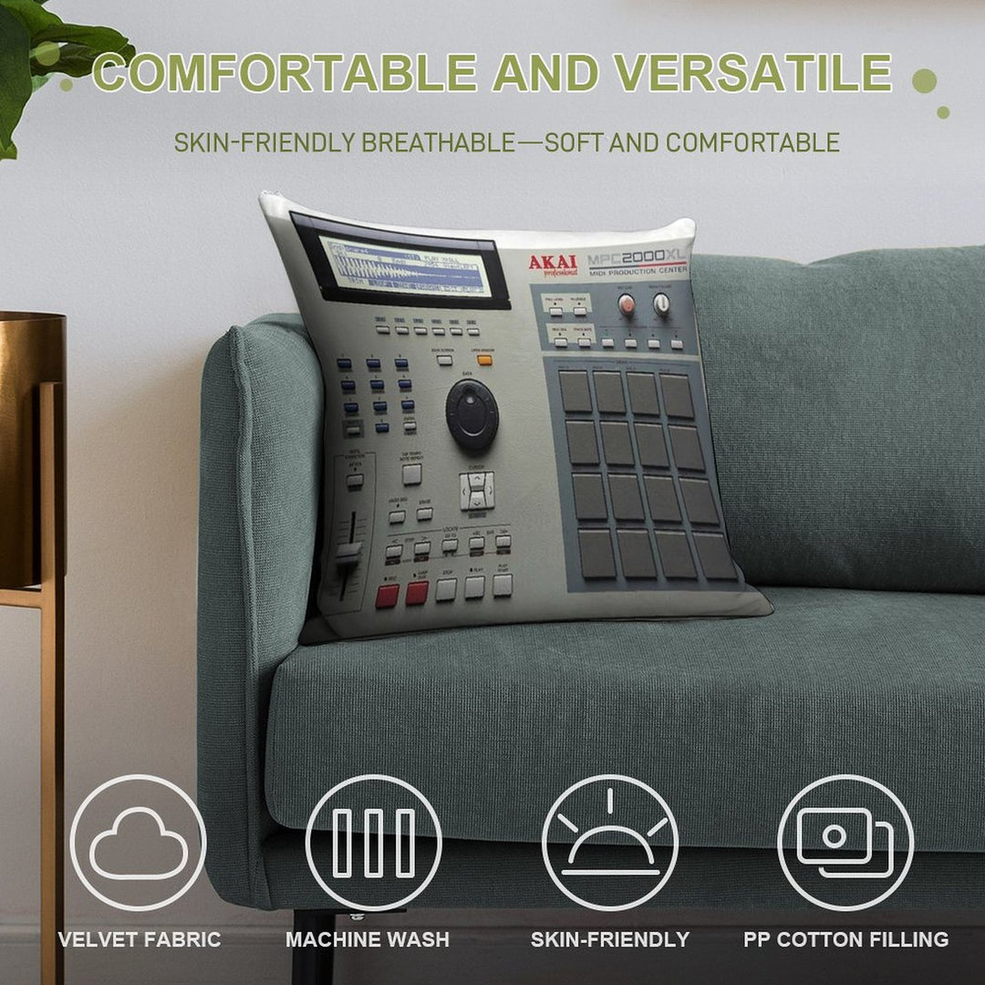AKAI MPC 2000XL 90s Underground Hip Hop Soft Style Accent Throw Pillow