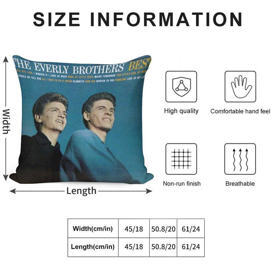 The Everly Brothers' Best, Rockabilly Lp Soft Home Decor Throw Pillow