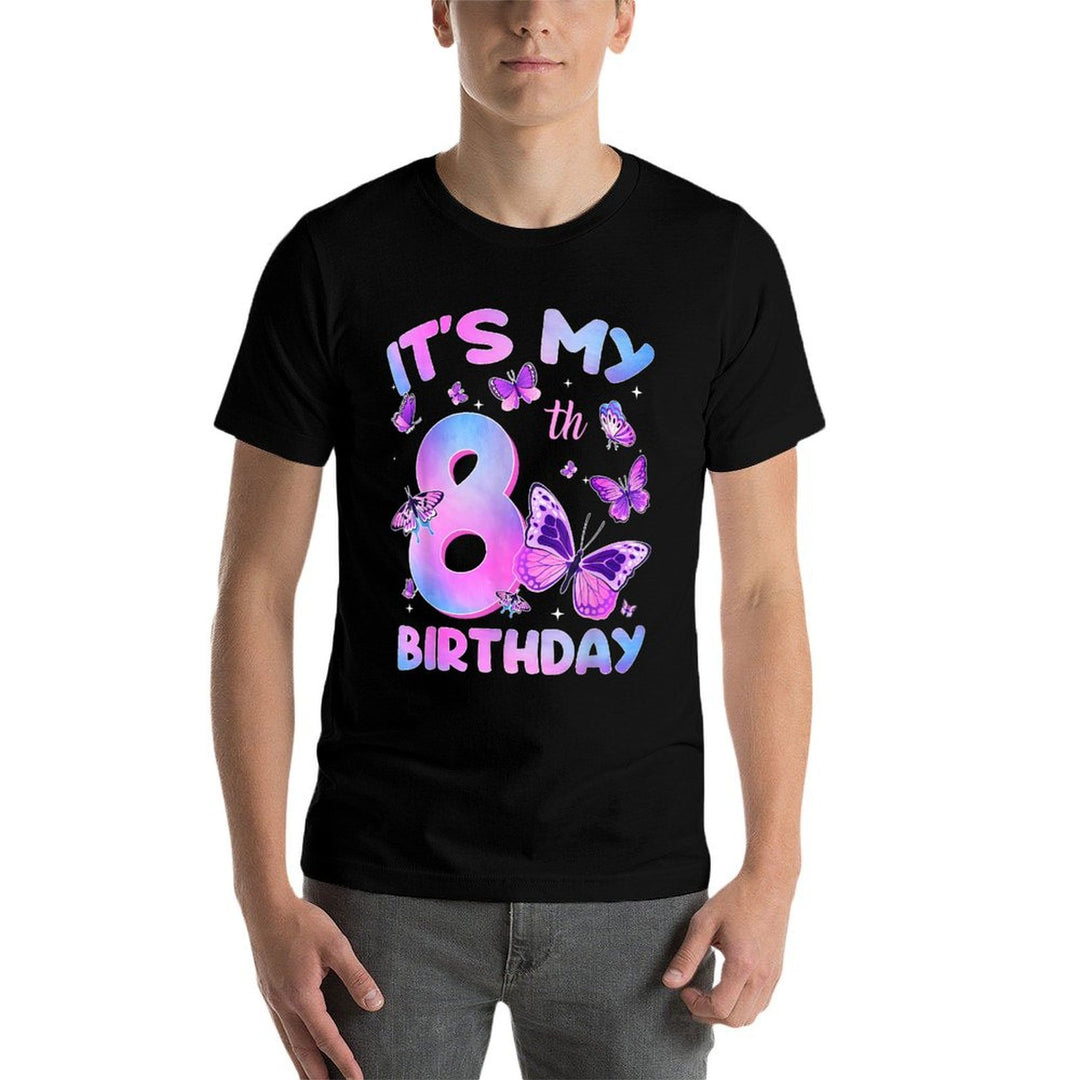 Its My 8th Birthday Butterfly Theme 8 Year Old Girl Party  Relaxed-fit T-Shirt