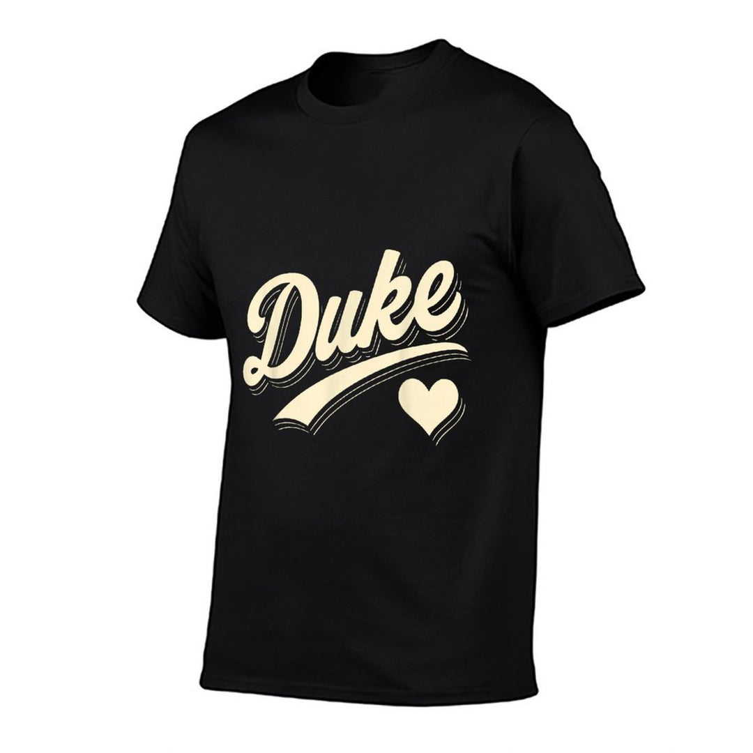 Duke Retro Script Heart Gift for Men Women Kid Boy Girl  Versatile T-Shirt
