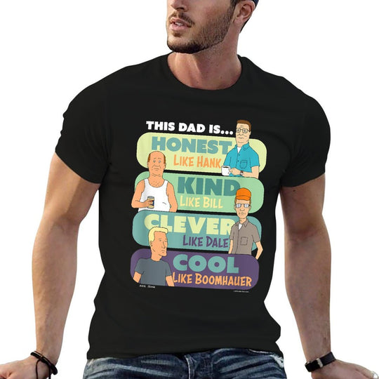 King Of The Hill Fathers Day This Dad Is Honest Title Logos  Oversized Silhouette T-Shirt
