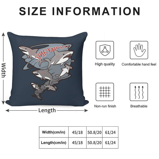 Cute Sharknado Soft Multiple Sizes Throw Pillow