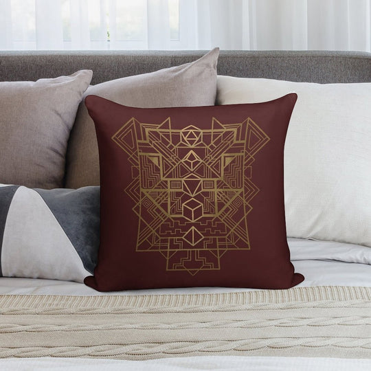 Dice Deco Gold Soft Hidden Zipper Throw Pillow