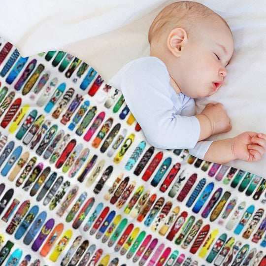 Vintage Skateboard Print Anti-pilling Throw Blanket