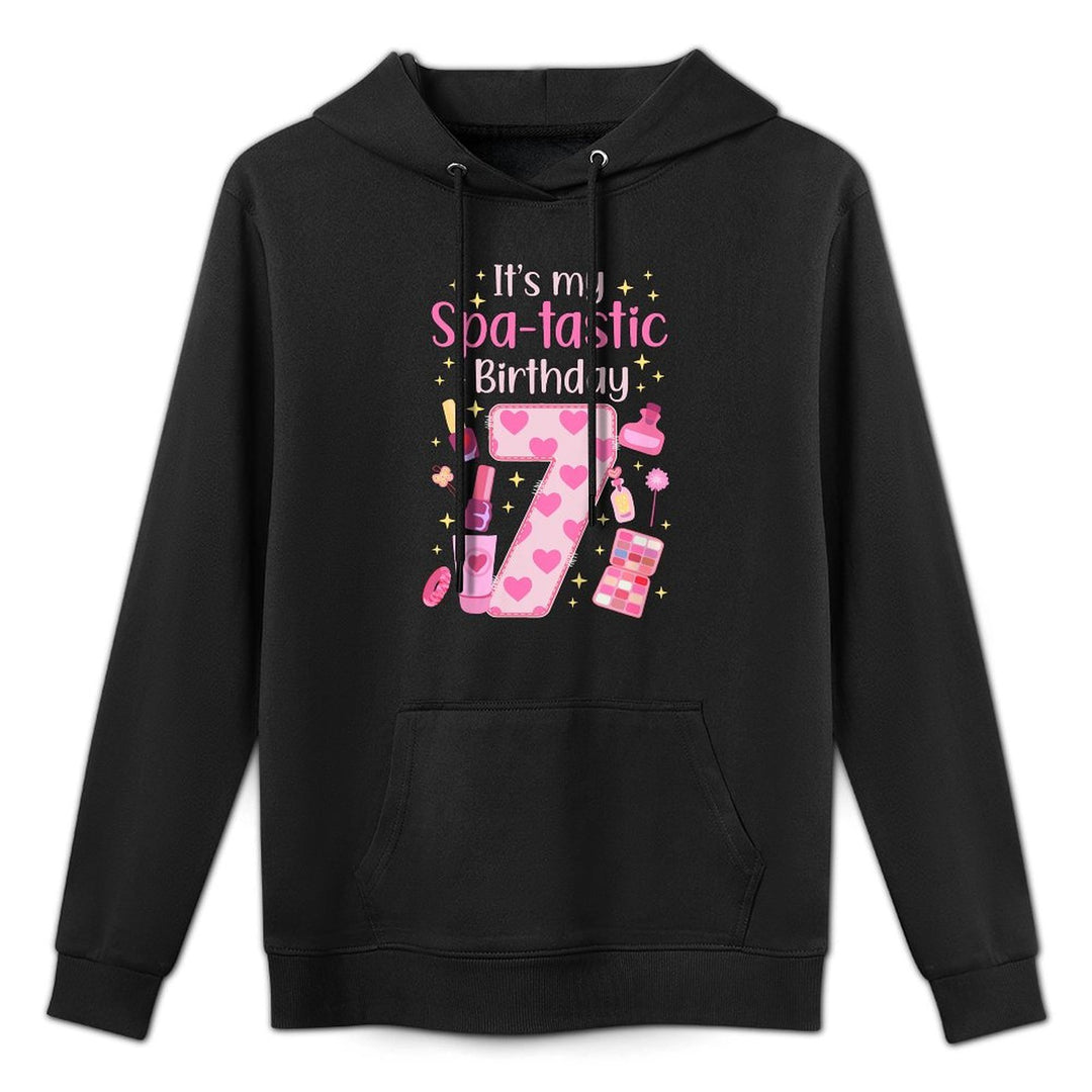 Kids 7th Spa Birthday Seven Year Old Spa B-Day Girls Spa Party Unisex Design Hoodie