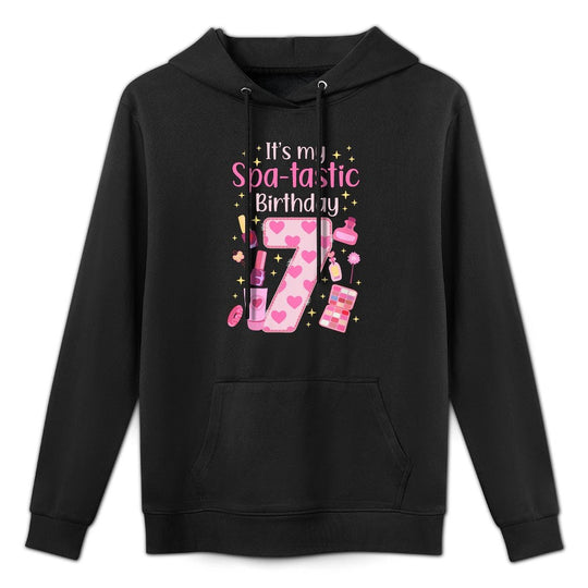Kids 7th Spa Birthday Seven Year Old Spa B-Day Girls Spa Party Unisex Design Hoodie