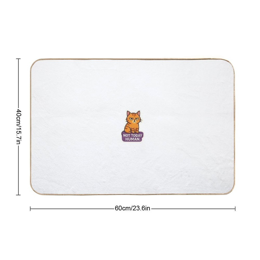 Not Today Human – Grumpy Cat Sarcastic Funny Mood Sticker  Toxin-Free Bath Mat