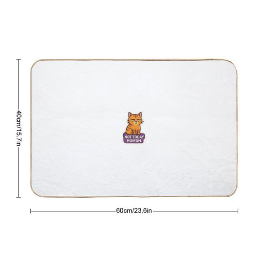 Not Today Human – Grumpy Cat Sarcastic Funny Mood Sticker  Toxin-Free Bath Mat