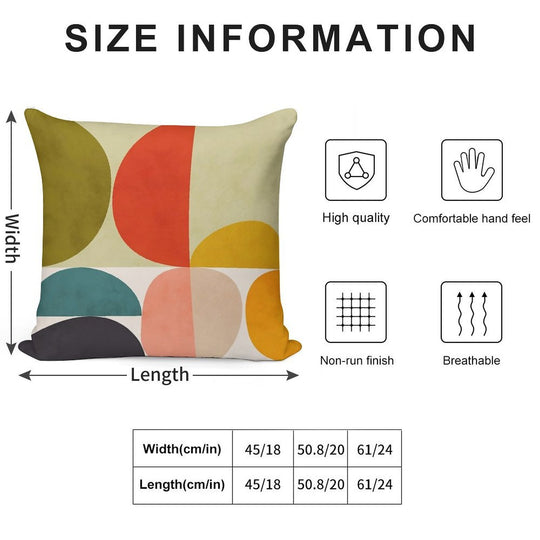 Mid Century 3 Soft High-Density Material Throw Pillow