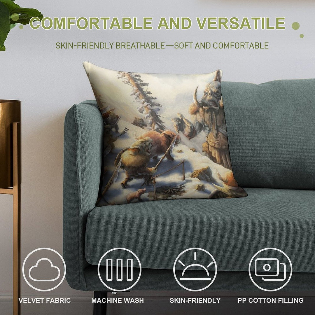 Snow Goblins Soft Ultra-Soft Texture Throw Pillow