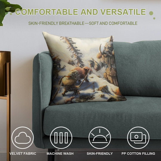 Snow Goblins Soft Ultra-Soft Texture Throw Pillow