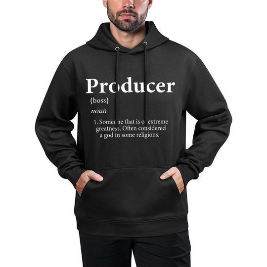 Producer Definition Funny Music Hip Hop EDM DJ Producer Cotton-Polyester Blend Hoodie