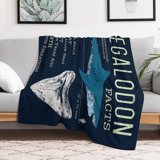Megalodon Facts Compact Throw Blanket