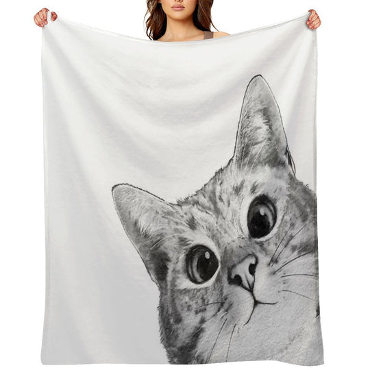 Sneaky Cat Easy Care Throw Blanket