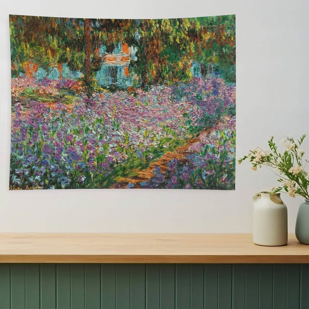 Irises In Monet's Garden At Giverny by Claude Monet Tapestry