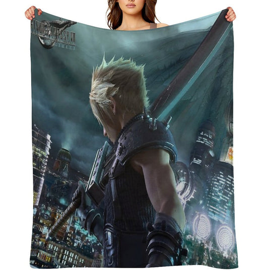 Cloud Final Fantasy VII Remake Lightweight Throw Blanket