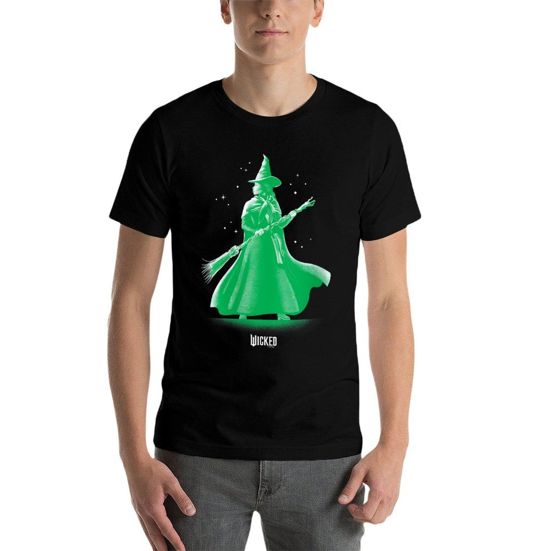 Womens Wicked Elphaba Pose Tonal V-Neck  Slim-fit Cut T-Shirt