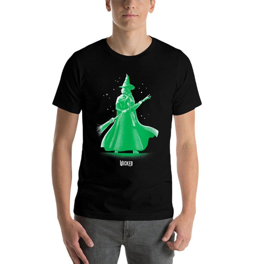Womens Wicked Elphaba Pose Tonal V-Neck  Slim-fit Cut T-Shirt