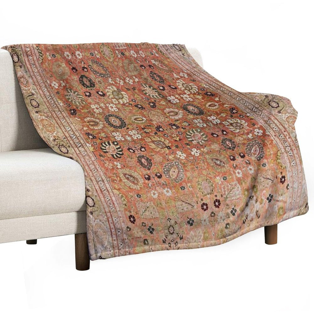 Antique Tabriz Persian Rug Print All-season Throw Blanket
