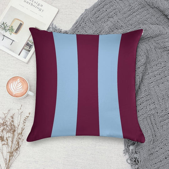 Aston Villa Retro 2000 Claret And Blue Home Striped Soft Short Plush Fabric Throw Pillow