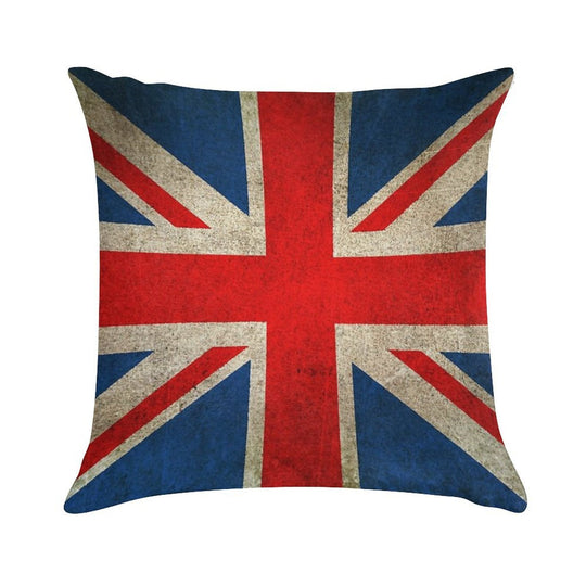 Old And Worn Distressed Vintage Union Jack Flag Soft Luxury Feel Throw Pillow