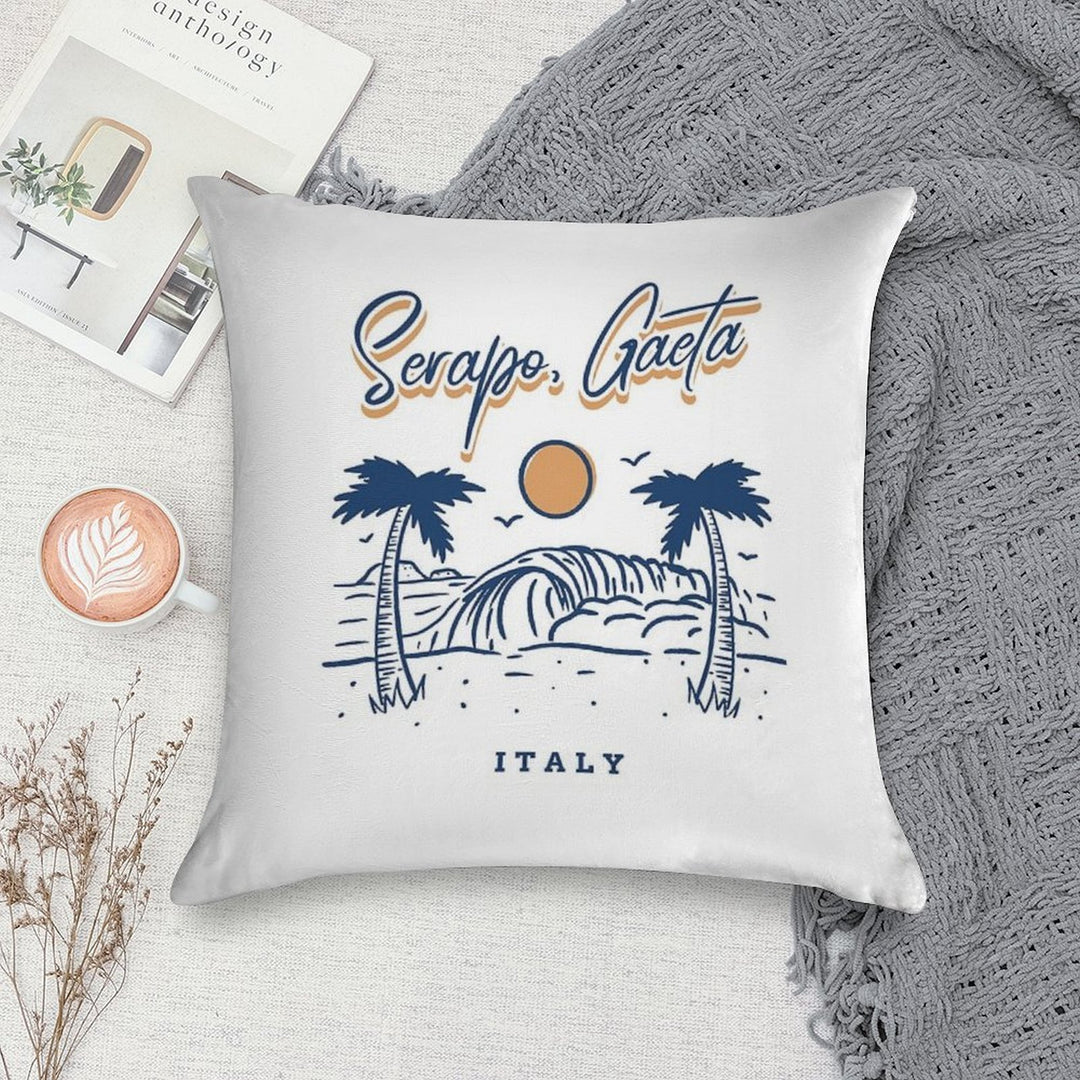Serapo Gaeta Beach Surfing Italy Soft Gift Ready Throw Pillow